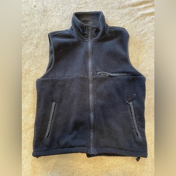 Eddie Bauer Other - Eddie Bauer Men’s Vest Fleece Black Polartec Vintage Zip Jacket Fall Coat Medium